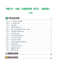 人教版九年级物理寒假提升练习专题05 内能、内能的利用（2份，原卷版+解析版）