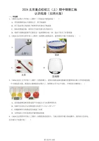 2024北京重点校初三（上）期中真题物理汇编：认识电路（北师大版）