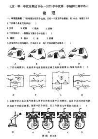 2024北京一零一中初三（上）期中物理试卷（无答案）