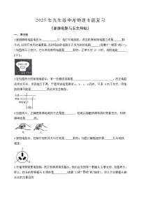 苏科版2025年九年级中考物理专题练习——家庭电路与安全用电（附答案）