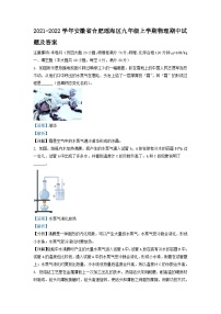 2021-2022学年安徽省合肥瑶海区九年级上学期物理期中试题及答案