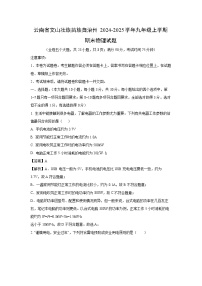 2024~2025学年云南省文山壮族苗族自治州九年级上学期期末物理试卷（解析版）