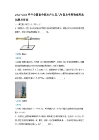 2023-2024学年安徽省合肥市庐江县九年级上学期物理期末试题及答案