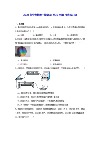 2025年中考物理一轮复习：电压 电阻 考点练习题（含答案解析）