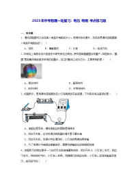 2025年中考物理一轮复习：电压 电阻 考点练习题（含答案解析）