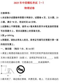 2025中考物理一模试卷（解析版）