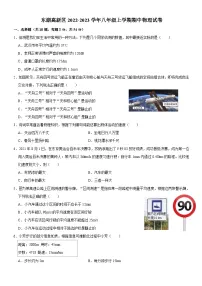 湖北省武汉市东湖高新区2023-2024学年上学期期中八年级物理试题（word版含解析）
