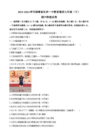 长沙一中教育集团2023-2024学年九年级下学期期中物理试题及参考答案