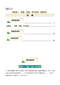 2025年中考物理复习力学专题复习专题4  密度、压强、浮力综合（练习）（解析版）