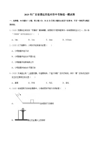 2025年广东省清远市连州市中考物理一模试卷