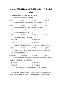 新疆乌鲁木齐市新疆生产建设兵团2024-2025学年八年级上学期期末考物理试卷（解析版）