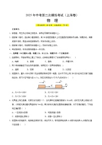 2025年中考第二次模拟考试卷：物理（上海卷）（考试版）