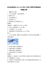 河北省石家庄市2024-2025学年八年级下学期开学适应性模拟测试练习卷物理试卷（解析版）