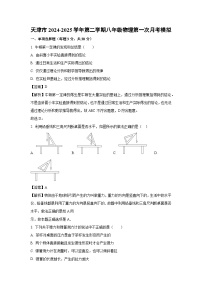 天津市2024-2025学年八年级下学期第一次月考模拟01物理试卷（解析版）