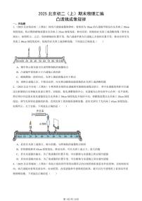 2025北京初二（上）期末真题物理汇编：凸透镜成像规律