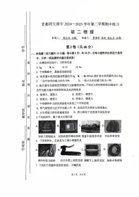 2025北京首都师大附中初二（下）期中真题物理试卷