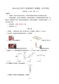 武汉XJ2024-2025学年下学期3月考八年级物理试题（word版含答案）
