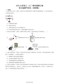2025北京初三（上）期末真题物理汇编：电与磁章节综合（选择题）