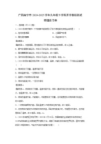 广西南宁市2024-2025学年九年级下学期开学适应性模拟测试练习卷物理试卷（解析版）