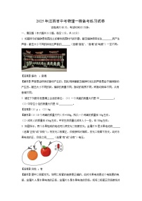2025年江西省中考一模备考练习物理试卷（解析版）