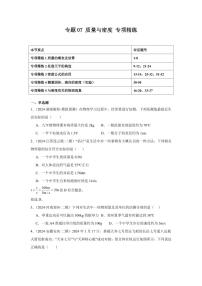 专题07 质量与密度 专项精练（含答案）2025年中考物理一轮复习重难题型精讲精练（全国通用）[完整版]