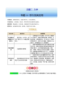 备战2025年中考物理真题分类(江苏专用)专题10浮力及其应用(原卷版+解析)