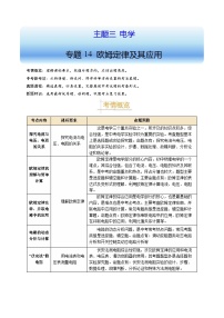备战2025年中考物理真题分类(江苏专用)专题14欧姆定律及其应用(原卷版+解析)