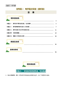 2025年中考物理电学微专题4  电学重点实验（练习）（解析版）