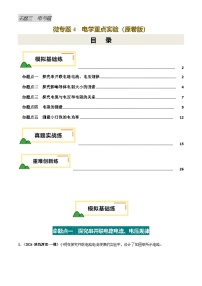 2025年中考物理电学微专题4  电学重点实验（练习）（原卷版）
