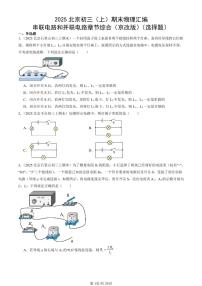 2025北京初三（上）期末真题物理汇编：串联电路和并联电路章节综合（京改版）（选择题）