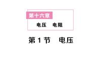 初中人教版（2024）第1节 电压作业ppt课件