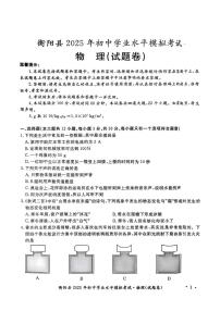 2025年湖南省衡阳市衡阳县初中学业水平模拟考试物理试题卷（中考模拟）