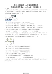 2025北京初三（上）期末真题物理汇编：简单电路章节综合（北师大版）（选择题）1