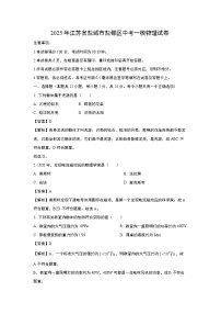 2025年江苏省盐城市盐都区中考一模 物理试题（解析版）