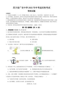 2025年四川省广安中学中考适应性考试 （二模）物理试卷（中考模拟）