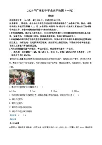 广东省韶关市乳源瑶族自治县2025年4月中考二模 物理试题（含解析）