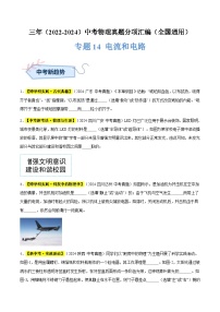 备战2025年中考物理真题分类汇编(全国通用)专题14电流和电路(原卷版+解析)