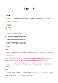2025年中考物理专题复习讲义专题07 力（习题精选练习）（解析版）