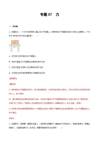 2025年中考物理专题复习讲义专题07 力（习题精选练习）（解析版）