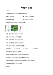 2025年中考物理专题复习讲义专题16 内能（习题精选练习）（原卷版）