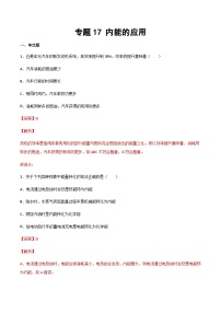 2025年中考物理专题复习讲义专题17 内能的利用（习题精选练习）（解析版）