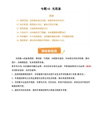 2025年中考物理专项复习讲义专题02 光现象(5大模块知识清单+5个易混易错+3种方法技巧+典例真题精析)(原卷版)