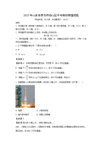 物理：2025年山东省青岛市崂山区中考一模试题（解析版）