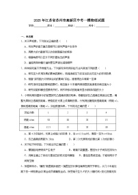 2025年江苏省苏州市高新区中考一模物理试题