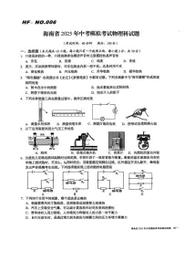 2025年海南省海口市海府实验学校等学校中考模拟考试物理试题（中考模拟）