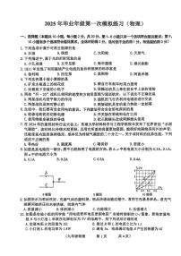 2025年吉林省长春市朝阳区中考一模物理与化学试卷（中考模拟）