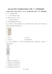 2023-2024学年深圳市龙华区八年级下册期末物理试卷及答案