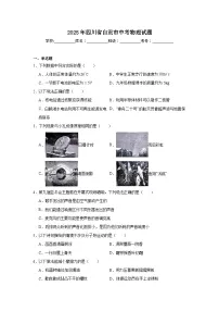 2025年四川省自贡市中考物理试题（无答案）