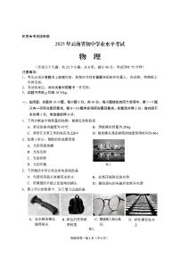 2025年云南省初中学业水平考试物理试卷（无答案）