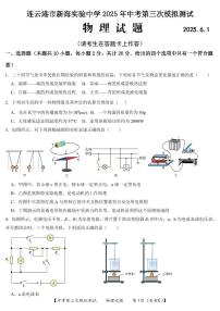 2025年江苏省连云港市新海实验中学中考第三次模拟测试物理试卷
